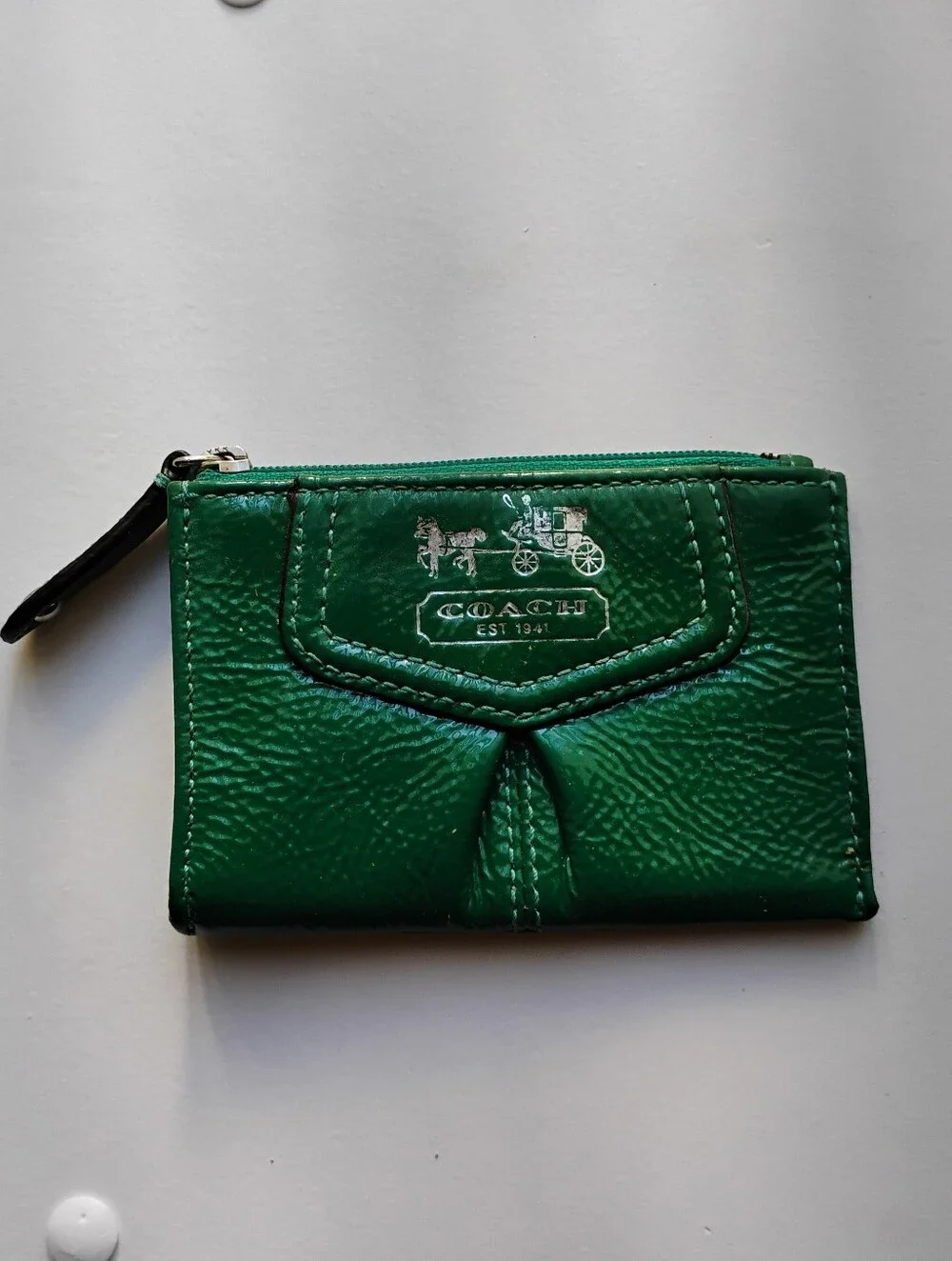 Coach Madison Jade Patent Coin Pouch